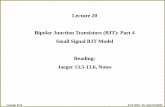 Lecture 20 Bipolar Junction Transistors (BJT): Part 4 ...