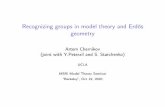 Recognizing groups in model theory and Erdős geometry