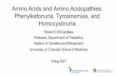 Amino Acids and Amino Acidopathies: Phenylketonuria ...