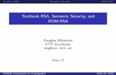 Textbook RSA, Semantic Security, and ROM-RSA