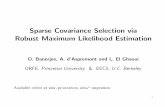 Sparse Covariance Selection via Robust Maximum Likelihood