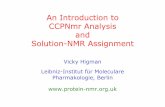 An Introduction to CCPNmr Analysis and Solution-NMR Assignment