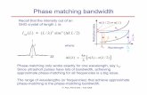 Phase matching bandwidth - Northern Illinois University