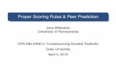 Proper Scoring Rules & Peer Prediction