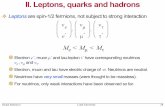II. Leptons, quarks and hadrons - Particle Physics