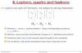 II. Leptons, quarks and hadrons