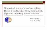 Numerical simulation of two -phase Darcy-Forchheimer flow ...