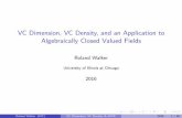 VC Dimension, VC Density, and an Application to ...