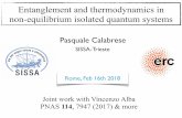 Entanglement and thermodynamics in non-equilibrium
