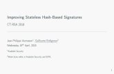Improving Stateless Hash-Based Signatures