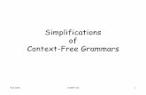 Simplifications Context-Free Grammars
