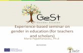 Experience-based seminar on gender in education (for ...