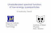 Unadulterated spectral function of low-energy quasiparticles