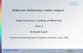 Materials Behaviour under Impact