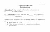 Econ 246 Topic 2 page 1 Topic 2: Estimation Introduction