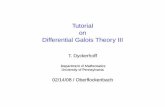 Tutorial on Differential Galois Theory III