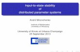 Input-to-state stability of distributed parameter systems