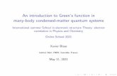 An introduction to Green’s function in many-body condensed ...