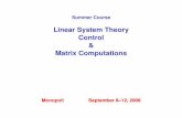 Linear System Theory Control Matrix Computations