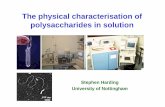 The physical characterisation of polysaccharides in solution