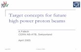 Target concepts for future high power proton beams