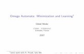 Omega Automata: Minimization and Learning1 - Verimag