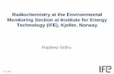 Radiochemistry at the Environmental Monitoring Section at Institute