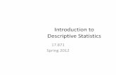 Introduction to Descriptive Statistics - MIT
