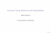 Universal Turing Machines and Undecidability