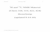 1H and 13C NMR Material (Chem 318, 319, 422, 424) Beauchamp
