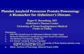 Platelet Amyloid Precursor Protein Procesing: A Biomarker