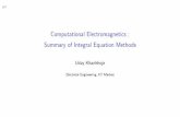 Computational Electromagnetics : Summary of Integral ...