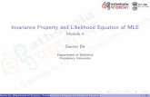 Invariance Property and Likelihood Equation of MLE - Module 4