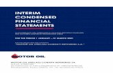 INTERIM CONDENSED FINANCIAL STATEMENTS