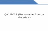 QXU7027 (Renewable Energy Materials)
