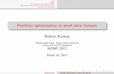 Portfolio optimization in short time horizon