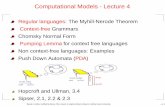 Regular languages: The Myhill-Nerode Theorem Context