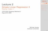 Simple Linear Regression II Lecture 2