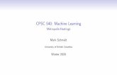CPSC 540: Machine Learning - Metropolis-Hastings
