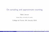 On sampling and approximate counting