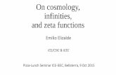 On cosmology, infinities, and zeta functions