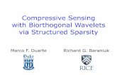 Compressive Sensing with Biorthogonal Wavelets via Structured