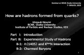 How are hadrons formed from quarks?