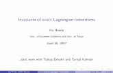 Invariants of exact Lagrangian cobordisms