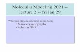 Molecular Modeling 2021 -- lecture 2 -- fri Jan 29