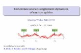 Coherence and entanglement dynamics of exciton qubits