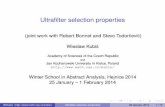 Ultrafilter selection properties - Winterschool in Abstract Analysis