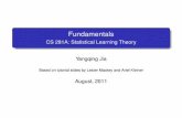 Fundamentals - CS 281A: Statistical Learning Theory