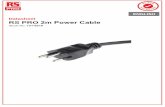Datasheet RS PRO 2m Power Cable