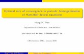 Optimal rate of convergence in periodic homogenization of
